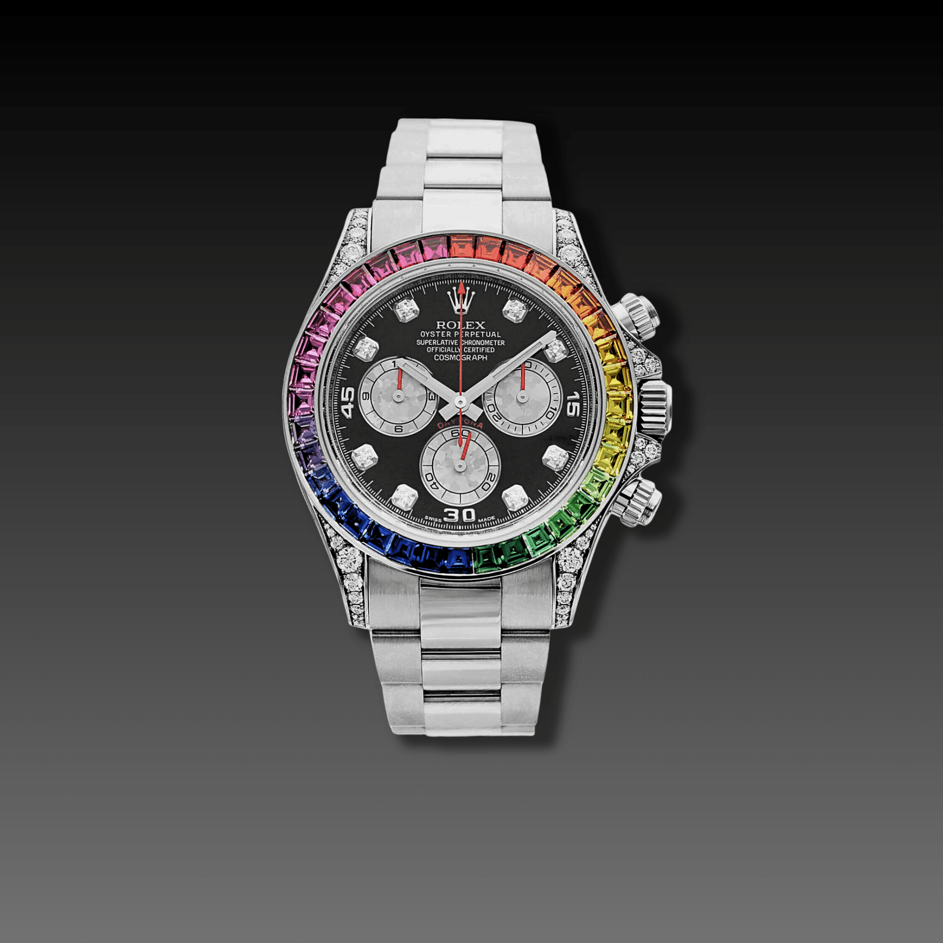 Rolex daytona top rainbow white gold