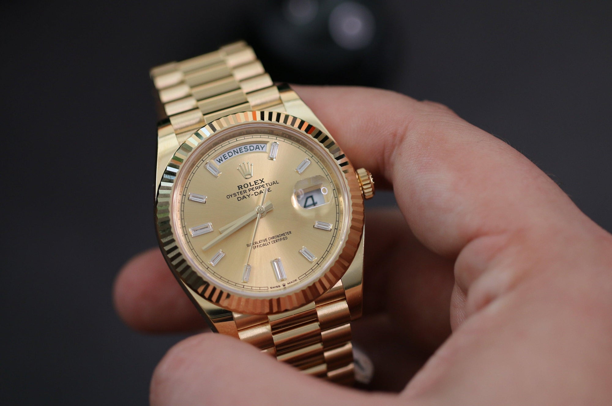 Rolex Day Date 40 Diamond Ref. 228238 - The Second Hand Club